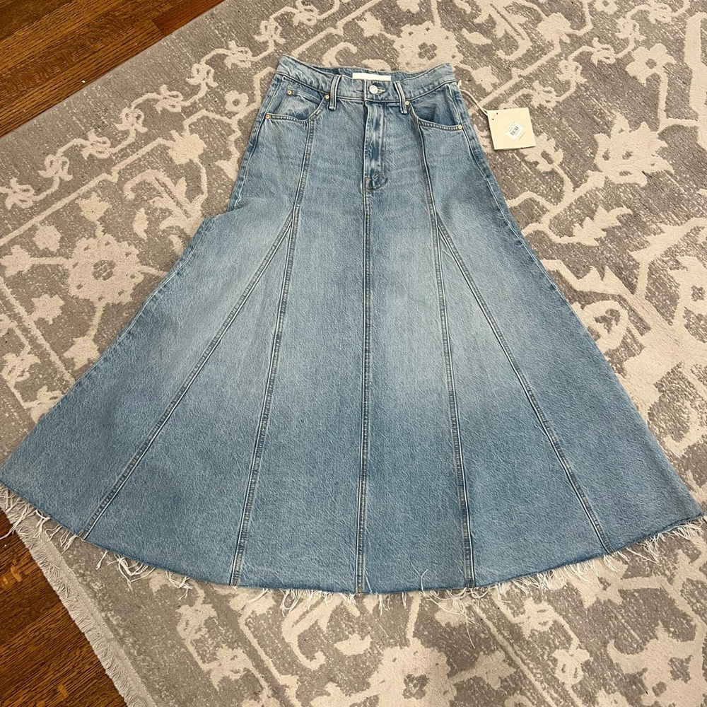 Mother denim The Full Swing Fray skirt NWT size 25 / 0 - Picture 6 of 12